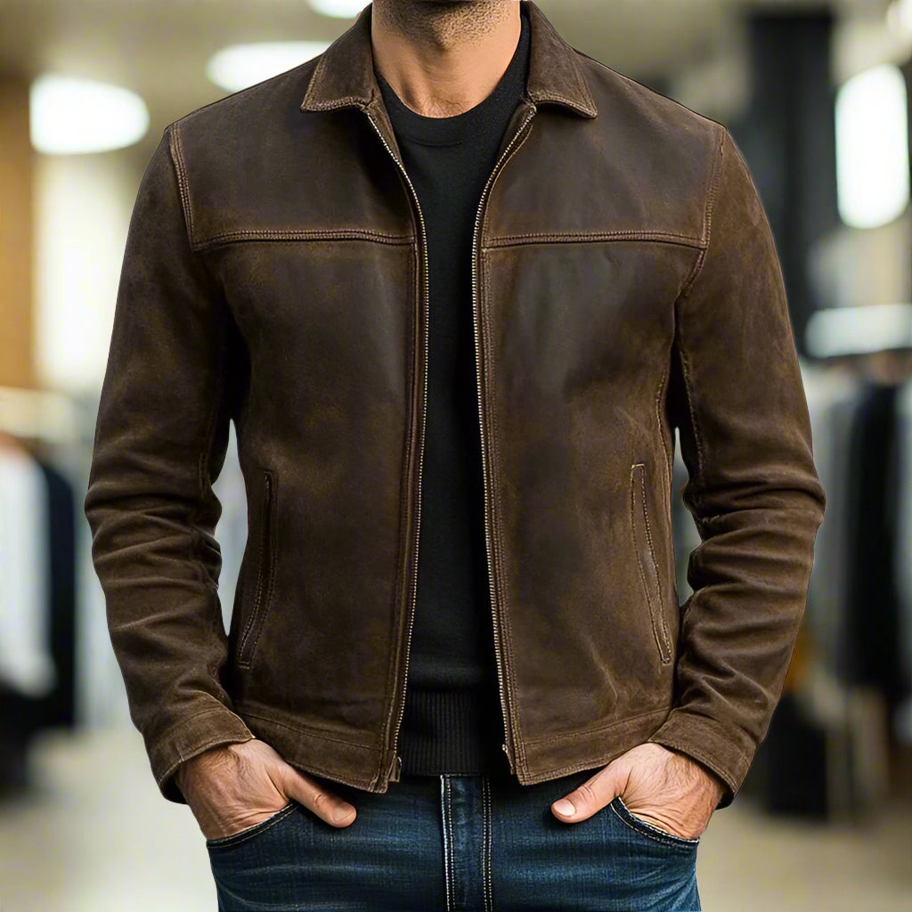 Harvey |Premium Lederjacke mit Reißverschluss