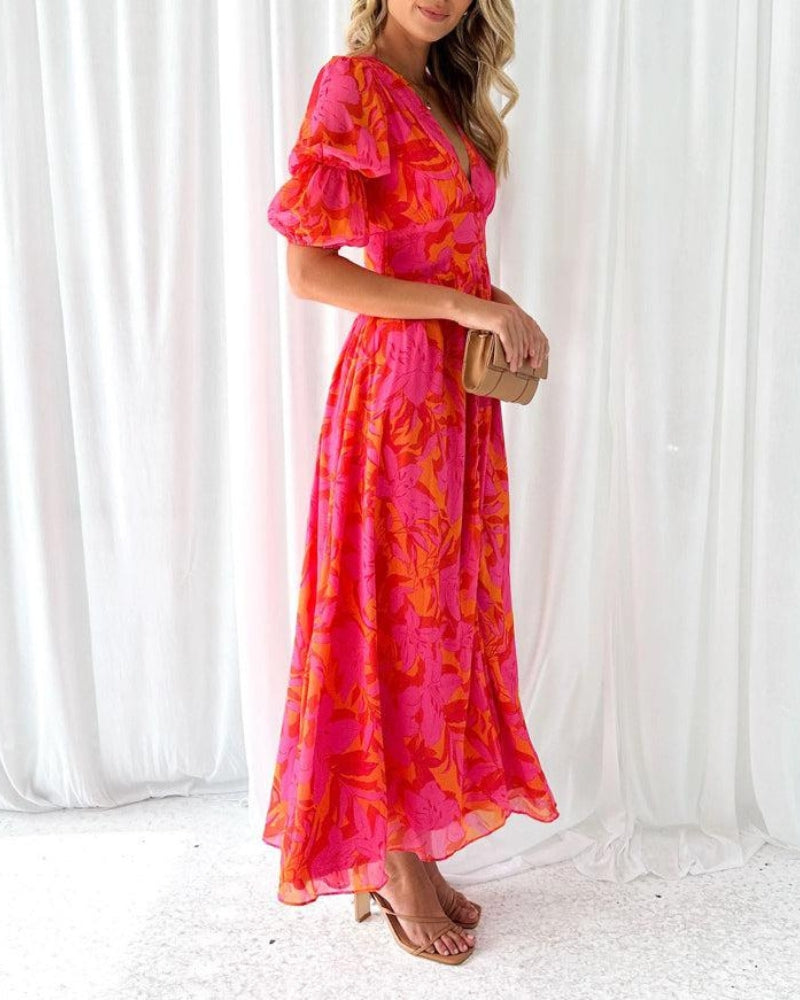 DERANA - MAXIKLEID ROT ROSA